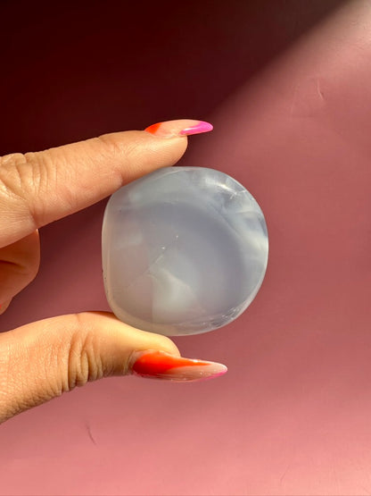 Blue Chalcedony Flat Palm