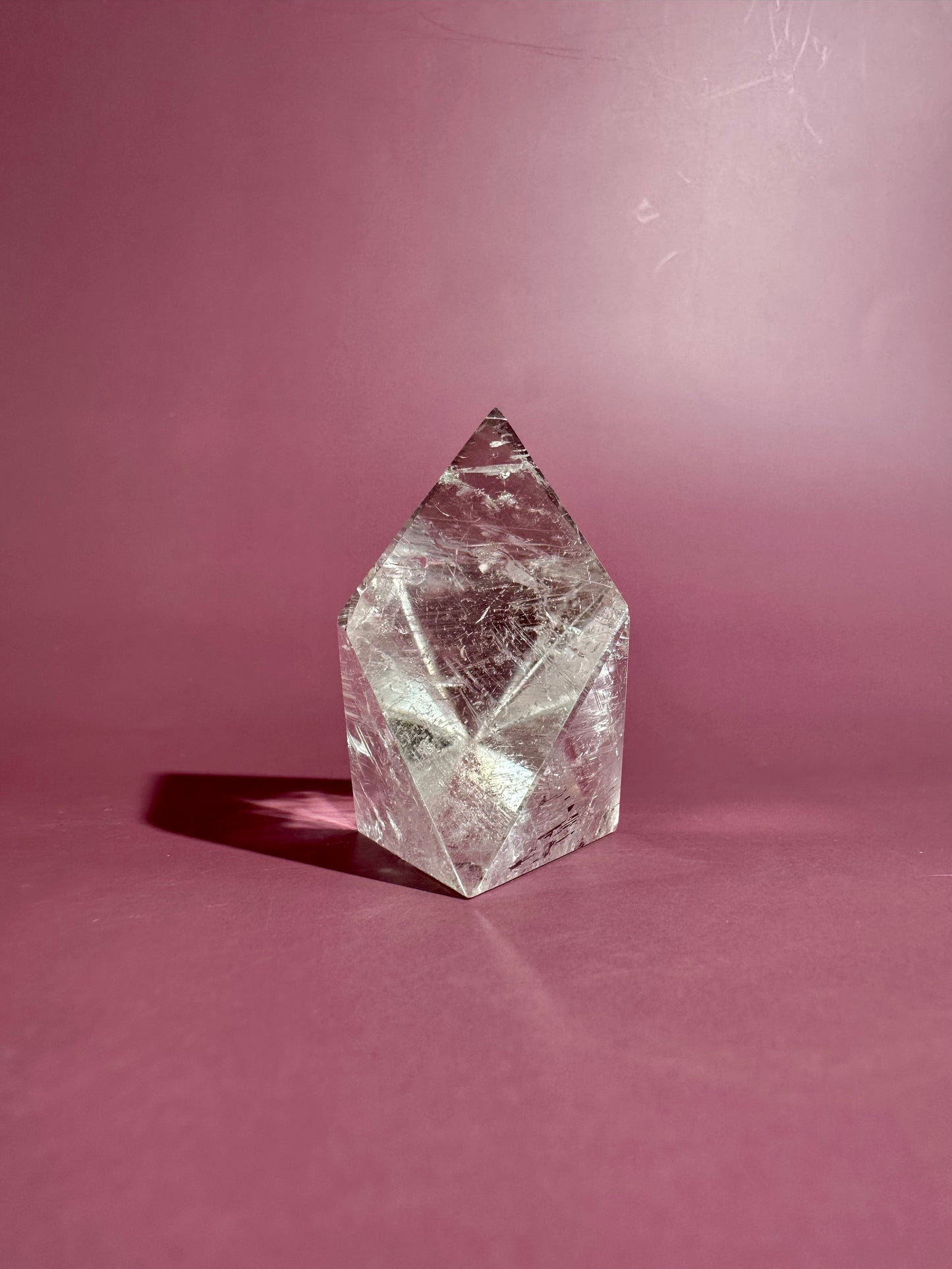 Clear Quartz Geometric Prism – Option A