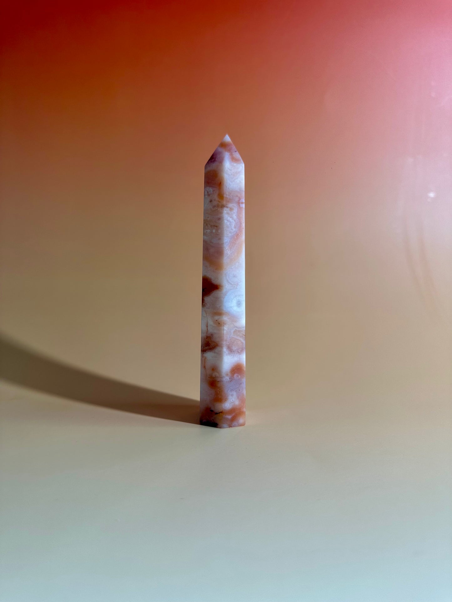 Carnelian Flower Agate Tower Option I | Courage, Creativity & New Beginnings Crystal