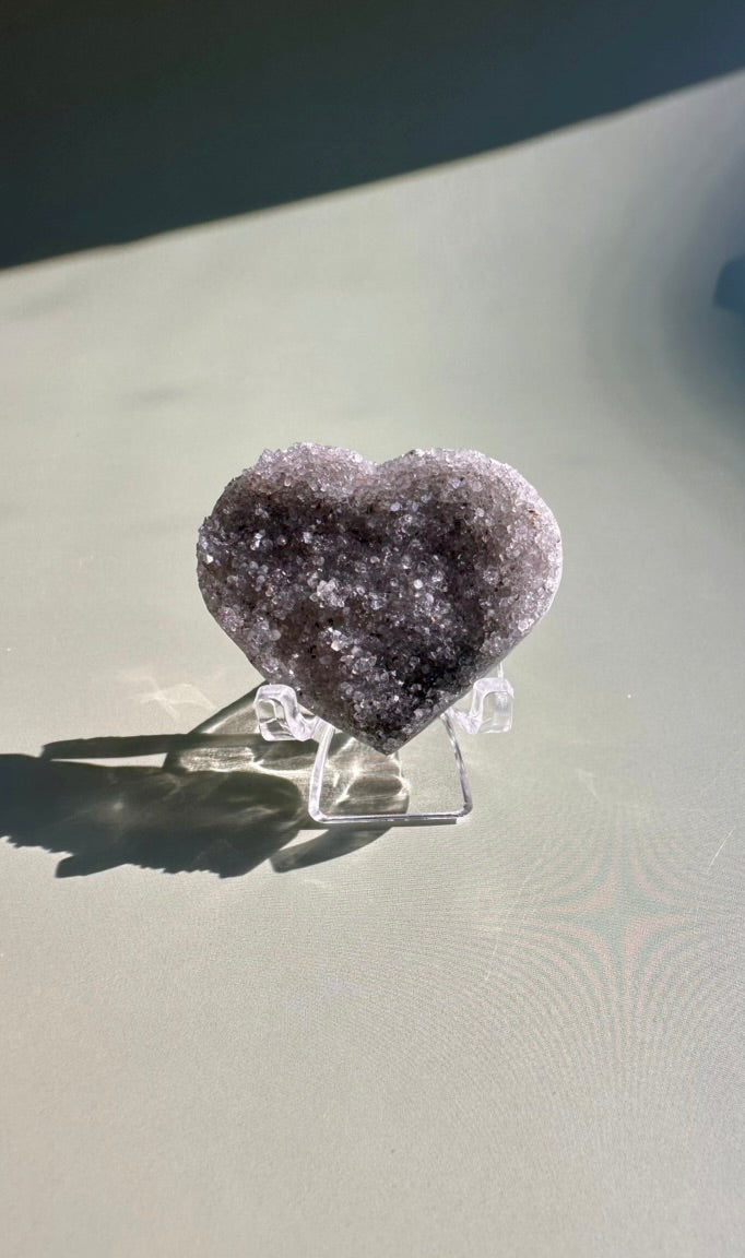 Small Druzy Amethyst Heart - F