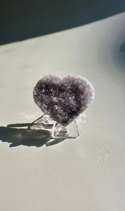 Small Druzy Amethyst Heart - F