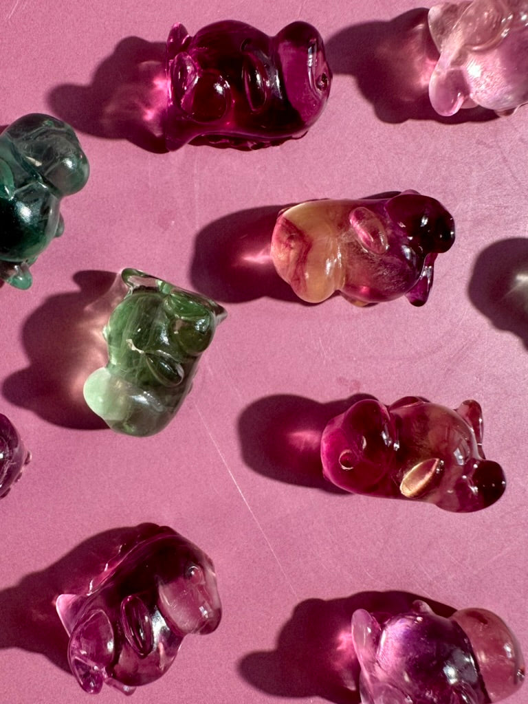 Mini Rainbow Fluorite Dinosaur | Crystal Carving
