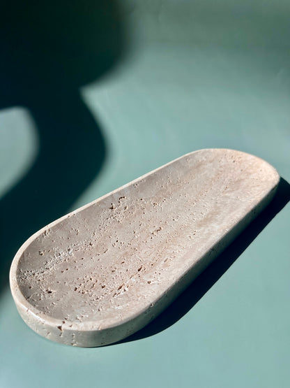 Travertine Long Oval Tray