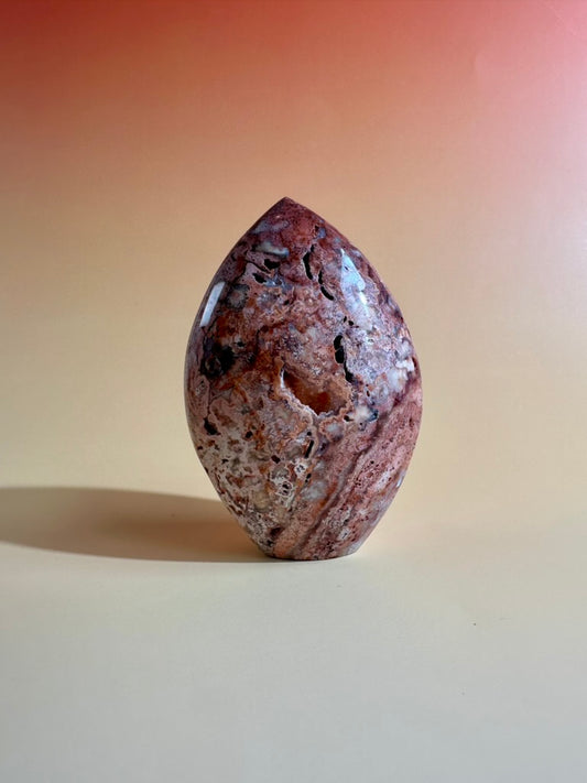 Indonesian Pink Crazy Lace Agate Flame – Option C | Collector Crystal, Optimism & Transformation