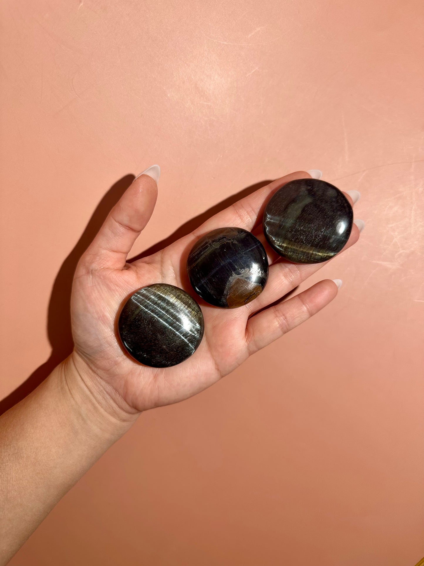 Blue Tiger's Eye Round Flat Palm
