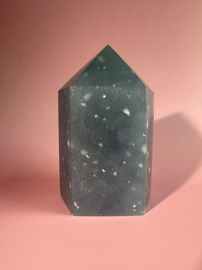 Large Peruvian Snowflake Angelite Tower - A