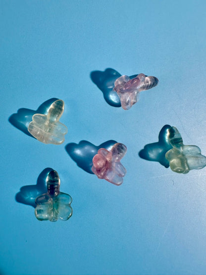 Mini Rainbow Fluorite Dragonfly | Crystal Carving