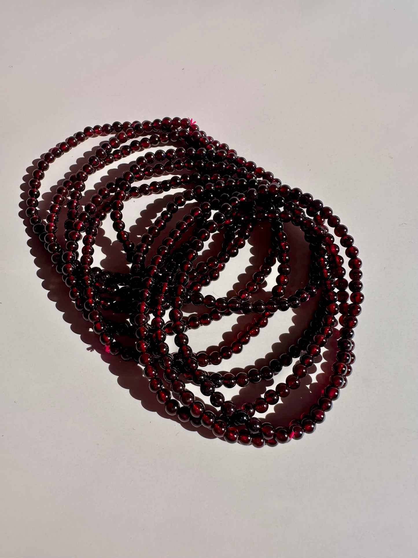 4 mm Garnet Beaded Bracelet