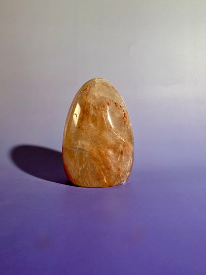Fire Quartz Standing Freeform Option B | Polished Hematoid Quartz Display Crystal