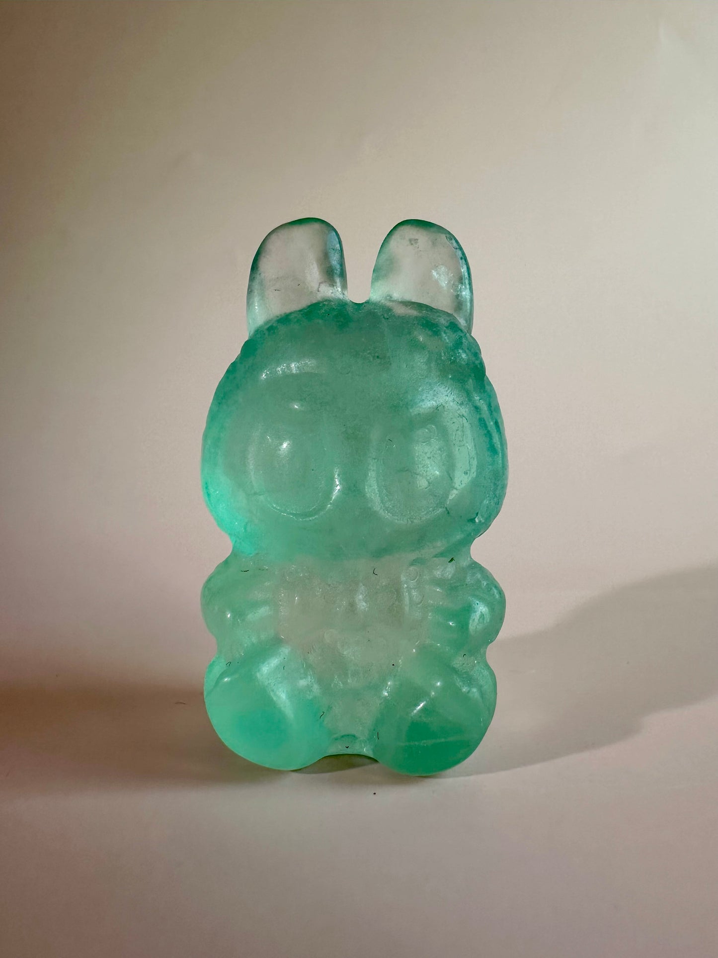 Light Green Fluorite Sitting Lafufu Kawaii Forest Spirit Figurine Carving