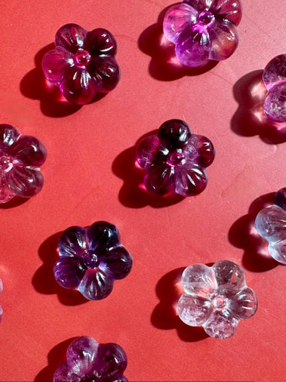 Mini Rainbow Fluorite Flower | Crystal Carving