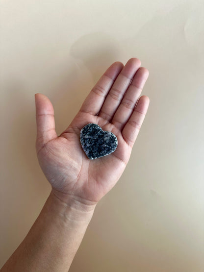 Small Druzy Amethyst Heart - G