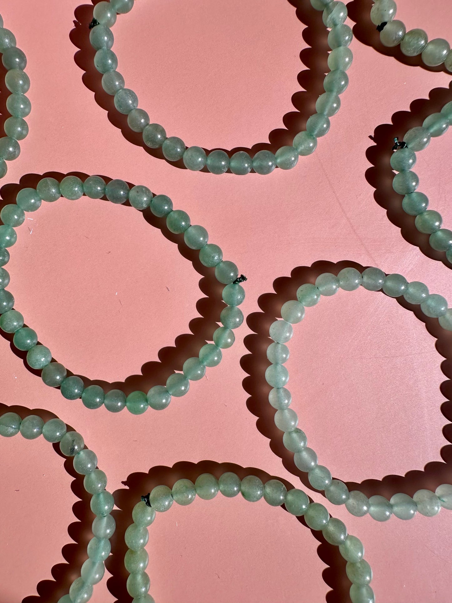 6mm Green Jade Beaded Bracelet