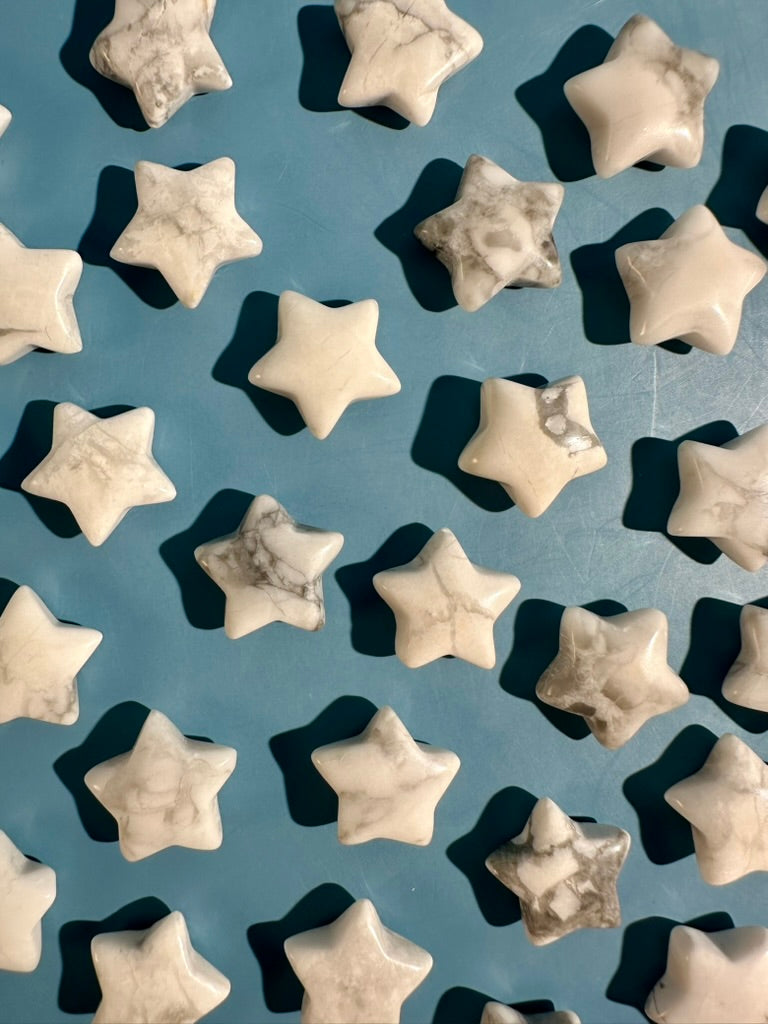 Mini Howlite Star | White Celestial Crystal Carving