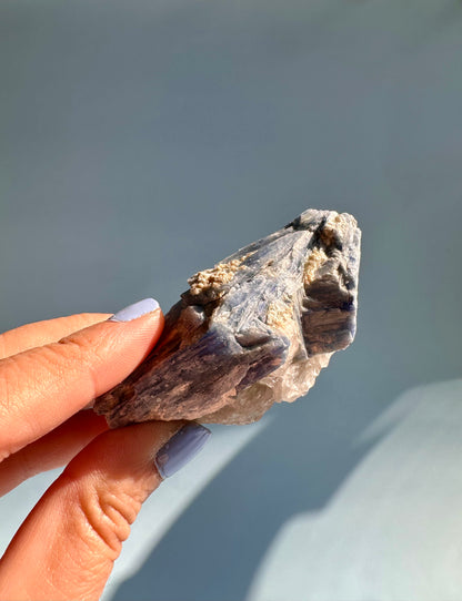 Kyanite in Quartz Cluster - A