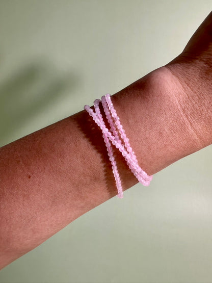 2mm Faceted Rose Quartz Necklace & Bracelet Wrap | Magnetic Clasp Jewelry