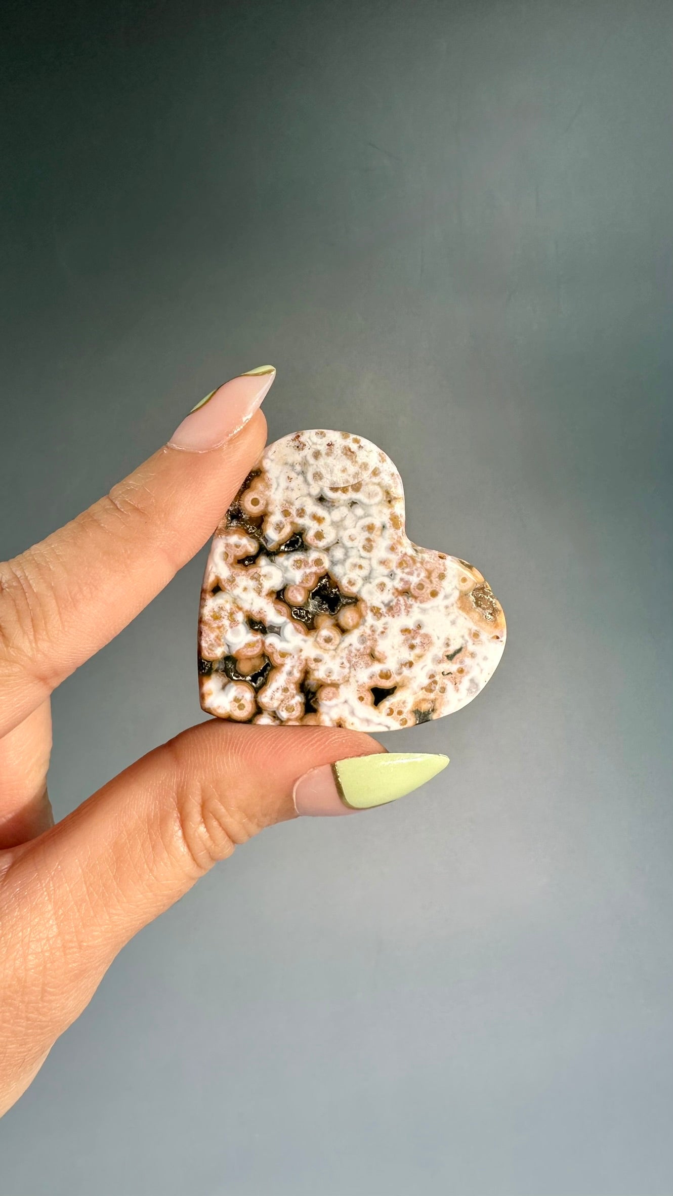 Ocean Jasper Heart Carving – Option P