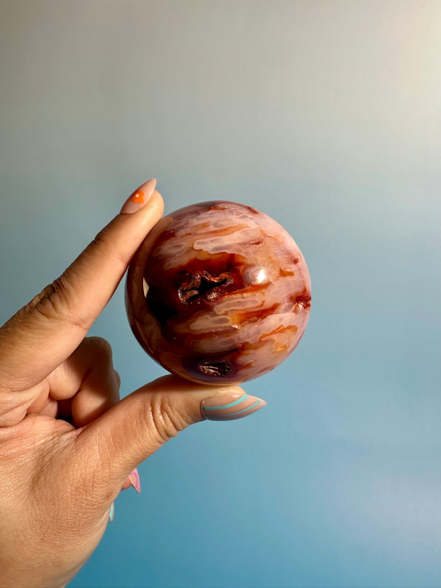 Carnelian Sphere – Option I | Collector Crystal, Vitality & Inner Strength