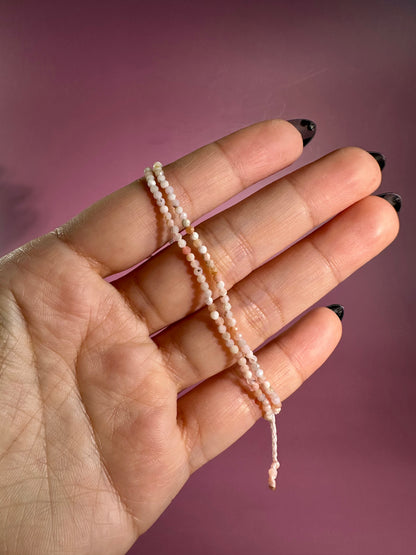2mm Rhodochrosite Adjustable Beaded Bracelet