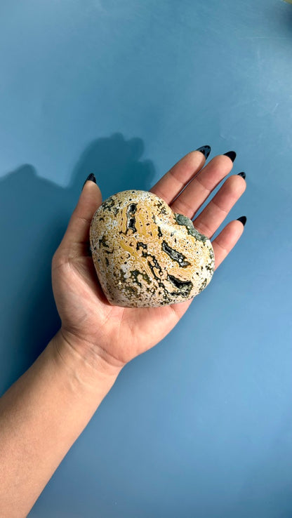 Ocean Jasper Heart with Druzy Pocket