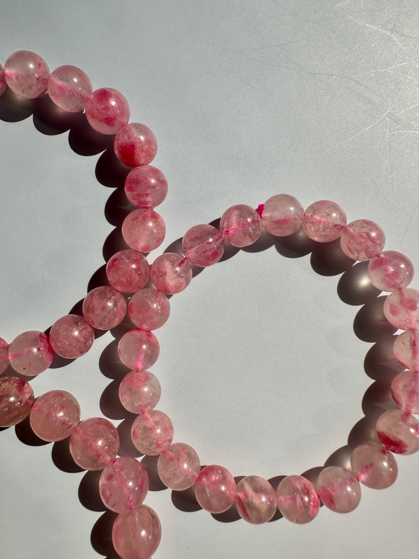 8mm Rhodonite Blossom Beaded Bracelet