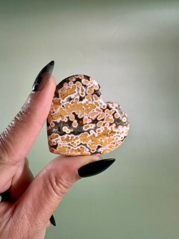 Ocean Jasper Heart Carving – G