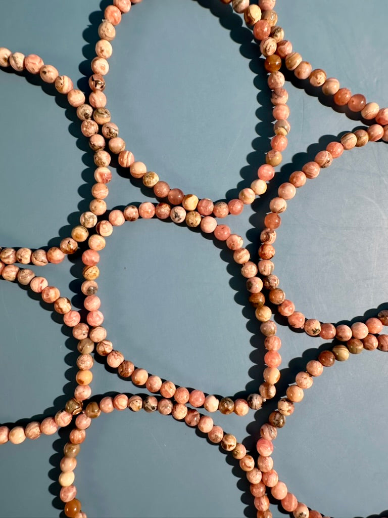 4mm Rhodochrosite Beaded Bracelet | Pink Gemstone Bracelet