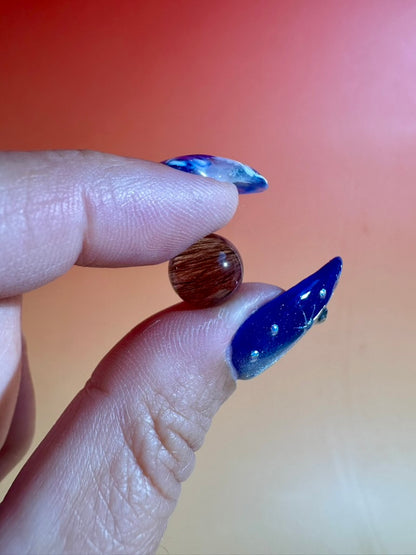 Teeny Copper Rutilated Quartz Sphere | Mini Crystal