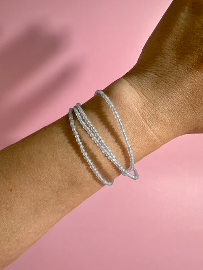 2mm Faceted Aquamarine Necklace & Bracelet Wrap | Magnetic Clasp Gemstone Jewelry