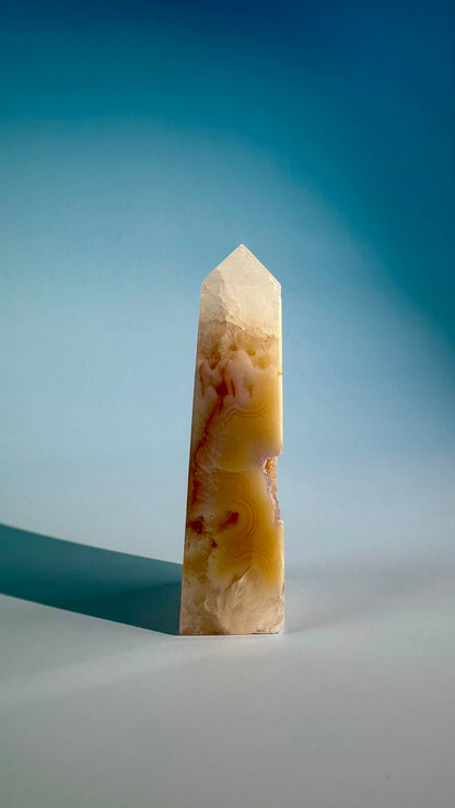 Druzy Flower Agate Obelisk – Option B
