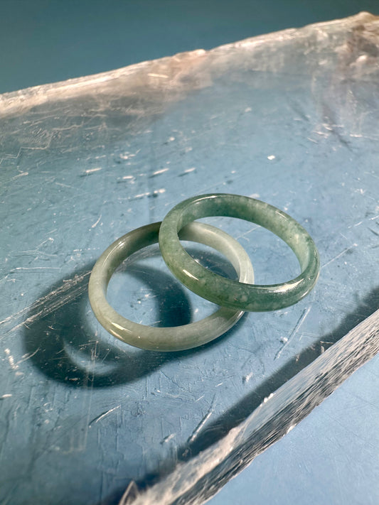 Dainty Blue Water Jade Bangle Ring