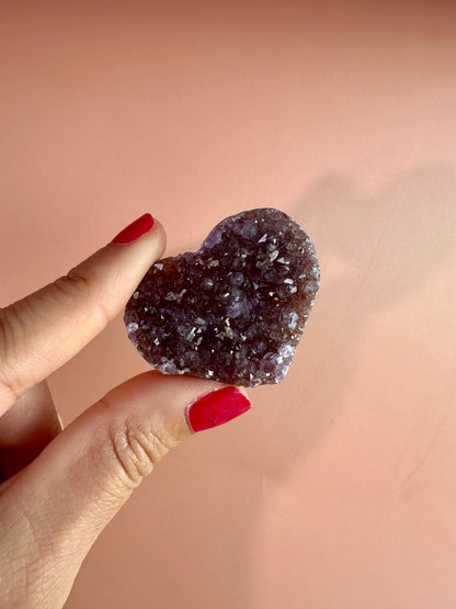 Small Druzy Amethyst Heart - H