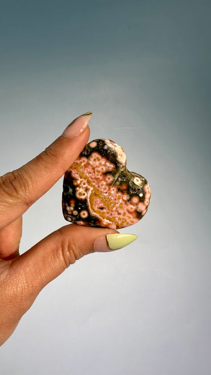Ocean Jasper Heart Carving – Option J