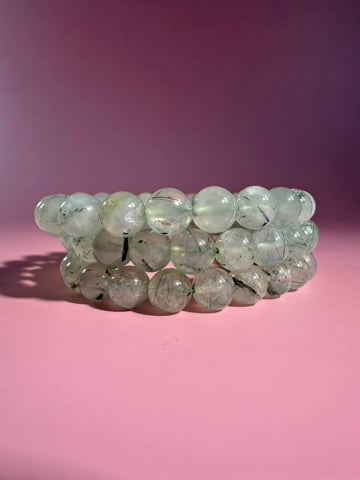 8mm HQ Prehnite Beaded Bracelet