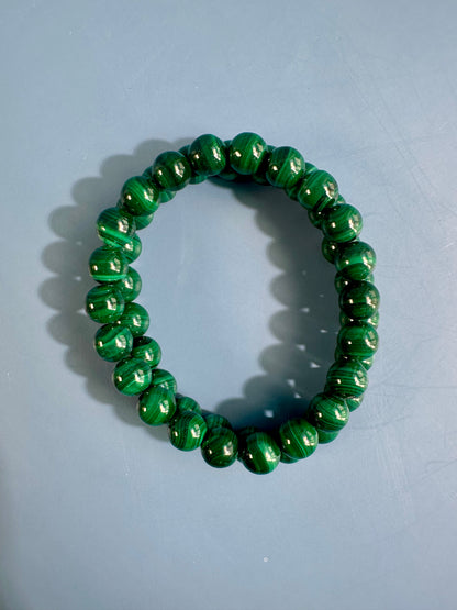 8mm Malachite Beaded Bracelet