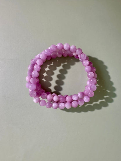 6mm Kunzite Beaded Bracelet | Pink Gemstone Jewelry