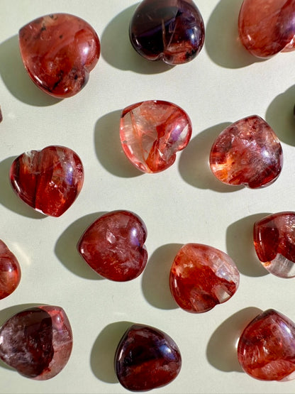 Mini Fire Quartz Heart | Hematoid Quartz Crystal
