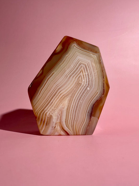 Carnelian Agate Geometric Freeform – Option H | Vitality, Optimism & Empowerment Energy