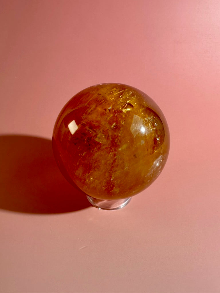 Honey Calcite Sphere – Option B | Mental Clarity, Motivation & Prosperity Crystal