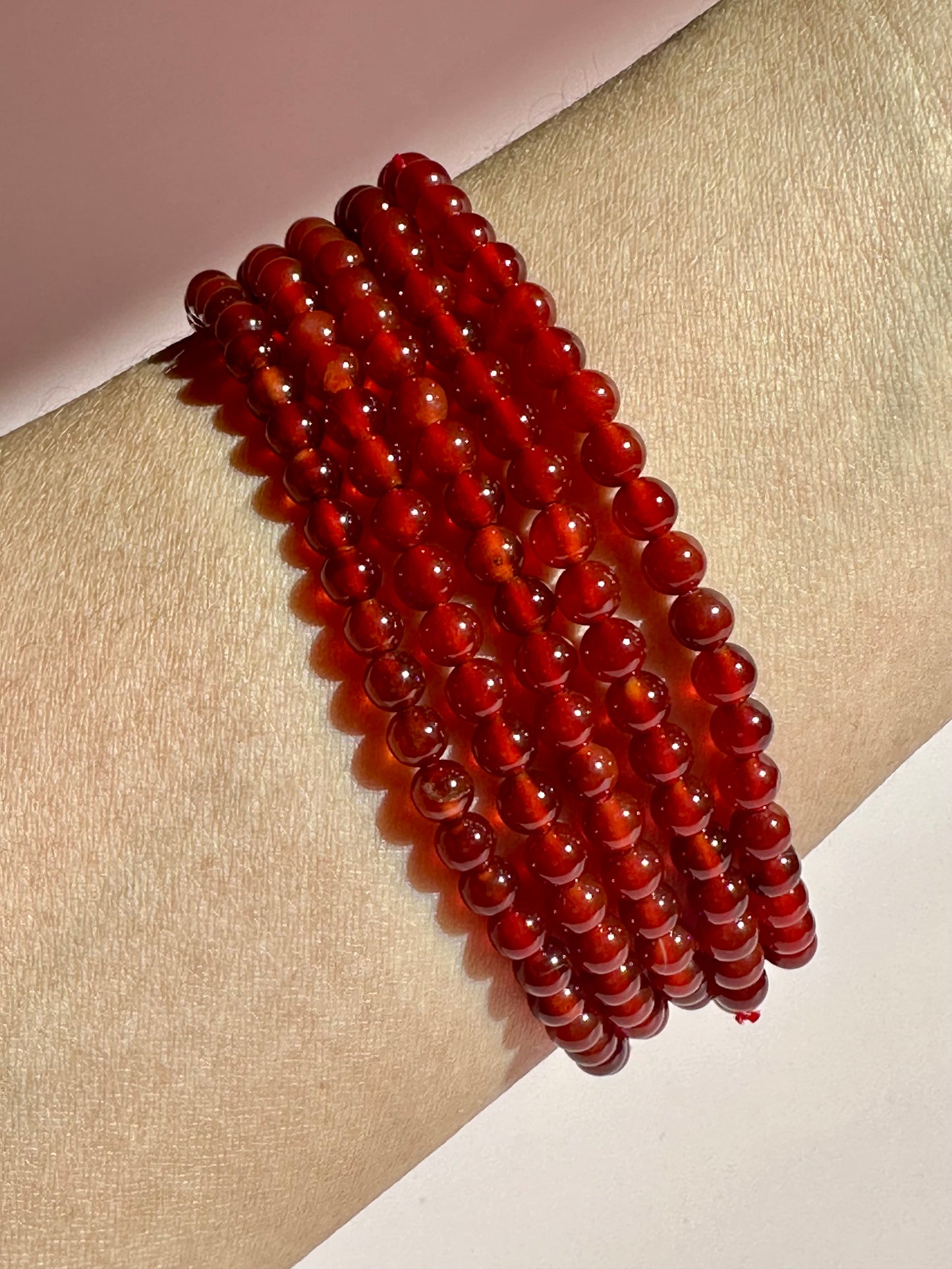 4 mm Red Onyx Beaded Bracelet