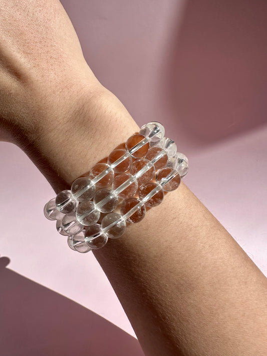 10mm Lemurian Clear Quartz Bracelet