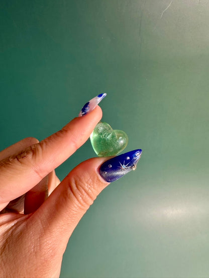 Small Rainbow Fluorite Heart | Crystal Carving