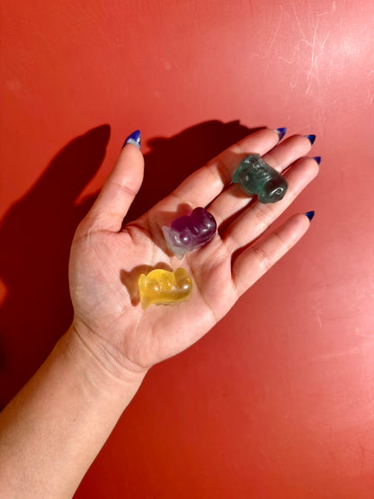 Small Rainbow Fluorite Dinosaur | Crystal Carving