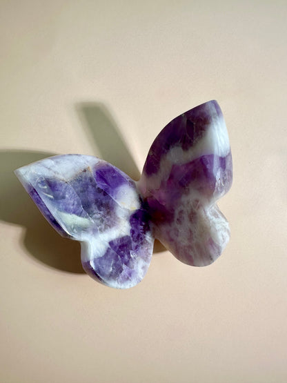 Chevron Dream Amethyst 3D Butterfly Carving