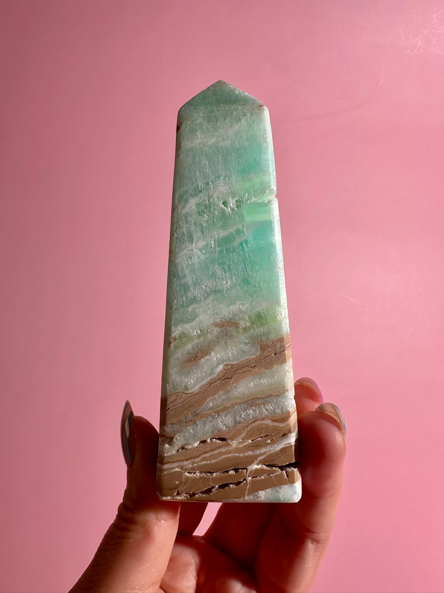 Caribbean Calcite Tower – Option A | Tranquility, Intuition & Ocean-Inspired Energy