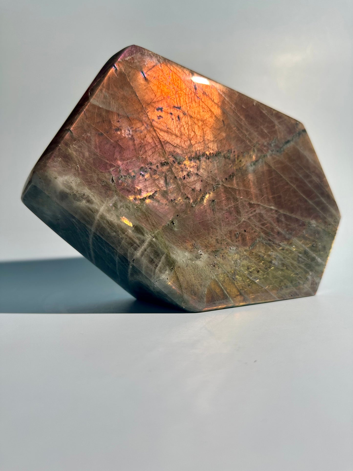 Extra Large Dual Sunset and Orange Flash Labradorite Standing  Freeform – Option B