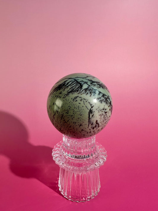 Green Picture Jasper Sphere – Option A