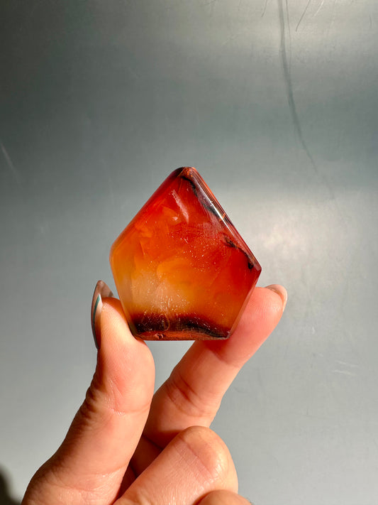 Carnelian Agate Geometric Freeform – Option A | Courage, Vitality & Confidence Energy