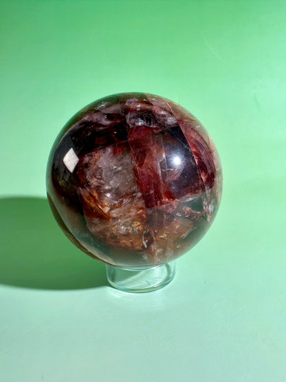 Fire Quartz Sphere – Option C | Grounding, Clarity & Empowerment Energy