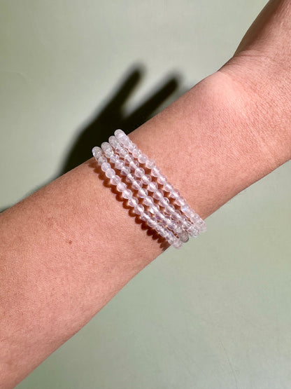 4mm Moonstone Beaded Bracelet | Intuition & New Beginnings Energy